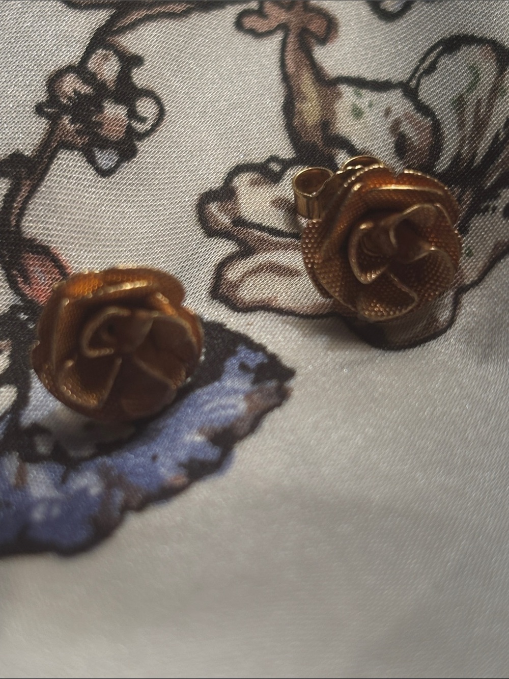 Vintage Gold Rose Stud Earrings - Elegant Floral Women’s Jewelry